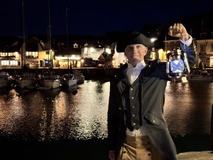 THOMAS Rawlings is shown standing before Padstow Harbour